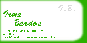irma bardos business card